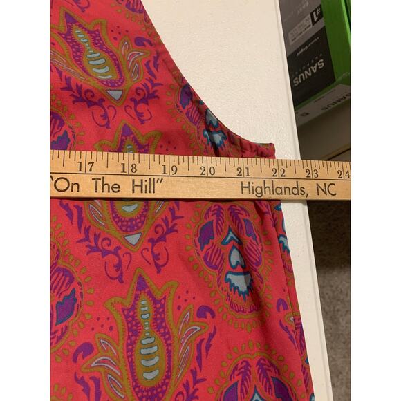 Violet & Claire Sleeveless Top Womens Size Medium Orange Pink Abstract Artsy - Picture 7 of 8